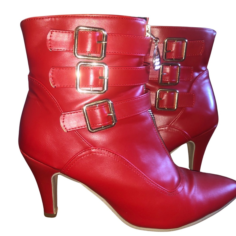 Red Ankle Boots - Women's Size 7/7.5 (38)
